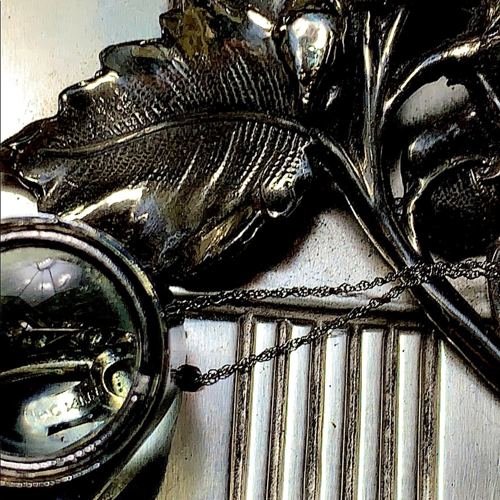 Black Onyx & White Gold Pendant on 10K Gold Chain - Picture 8 of 10